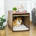 Quiet Dog Kennel with Dark Interior & Space-Saving Design