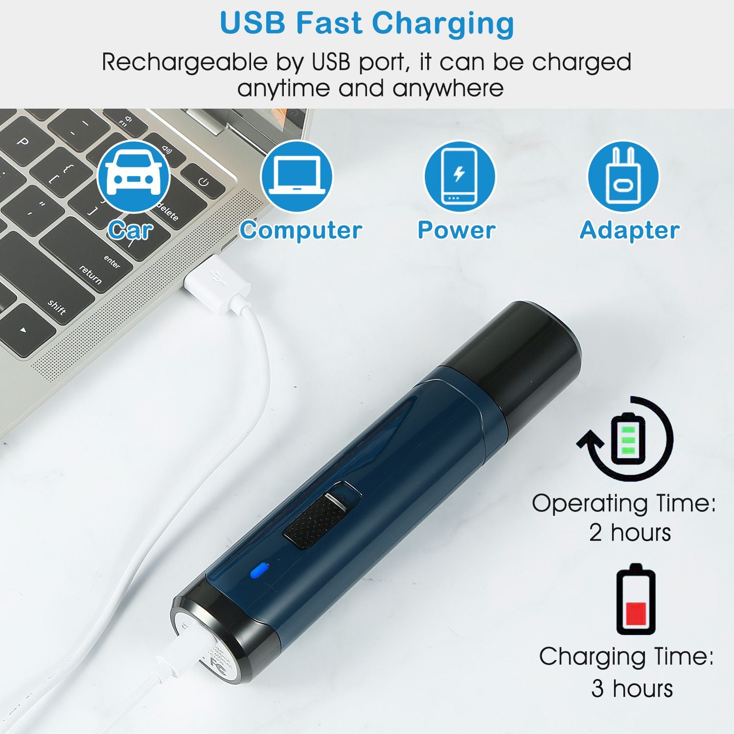 Quiet 2-Speed Dog Nail Grinder - USB Rechargeable & Cordless