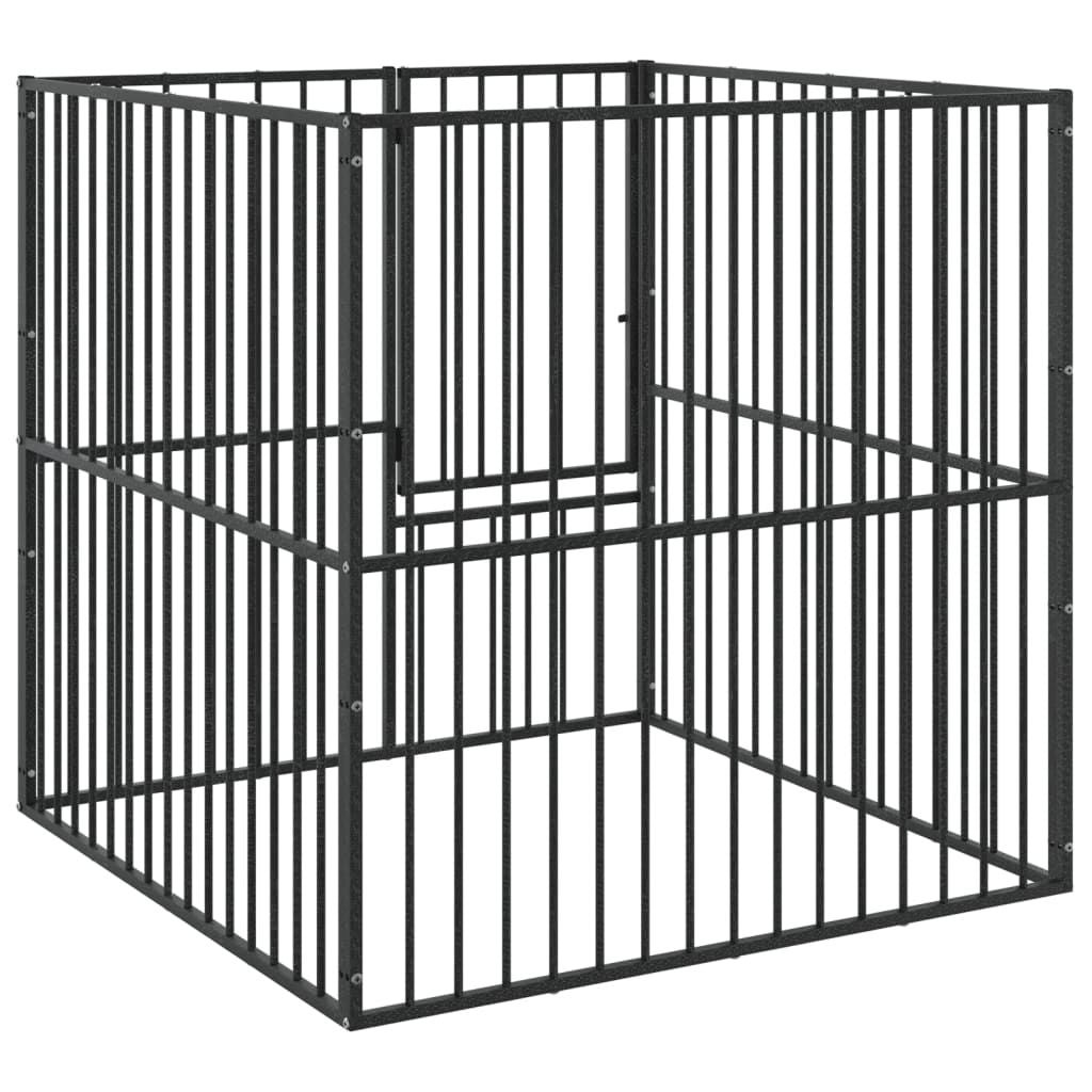 Black Galvanized structured Dog Playpen – 4 Panel Outdoor Enclosure