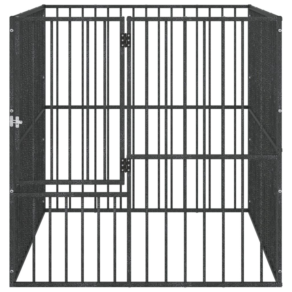 Black Galvanized structured Dog Playpen – 4 Panel Outdoor Enclosure