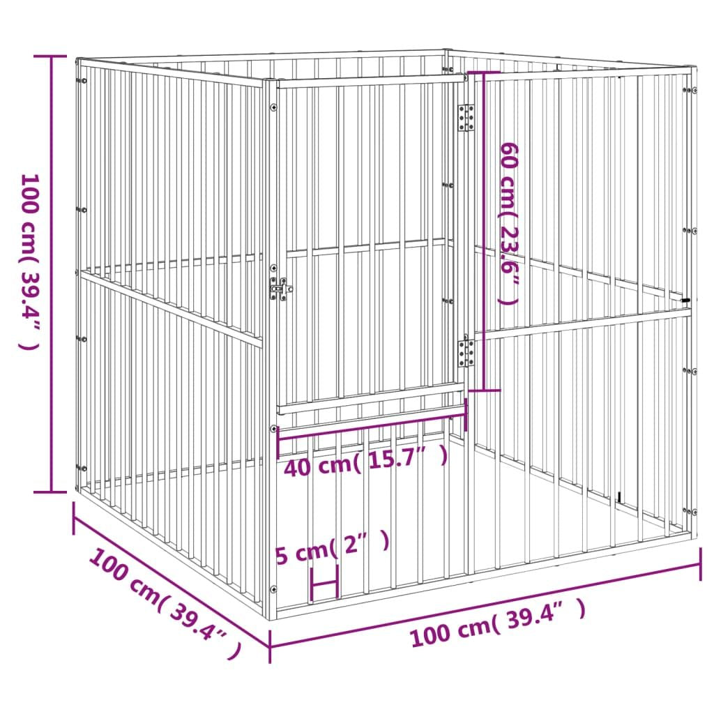 Black Galvanized structured Dog Playpen – 4 Panel Outdoor Enclosure