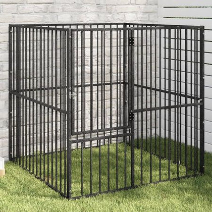 Black Galvanized structured Dog Playpen – 4 Panel Outdoor Enclosure