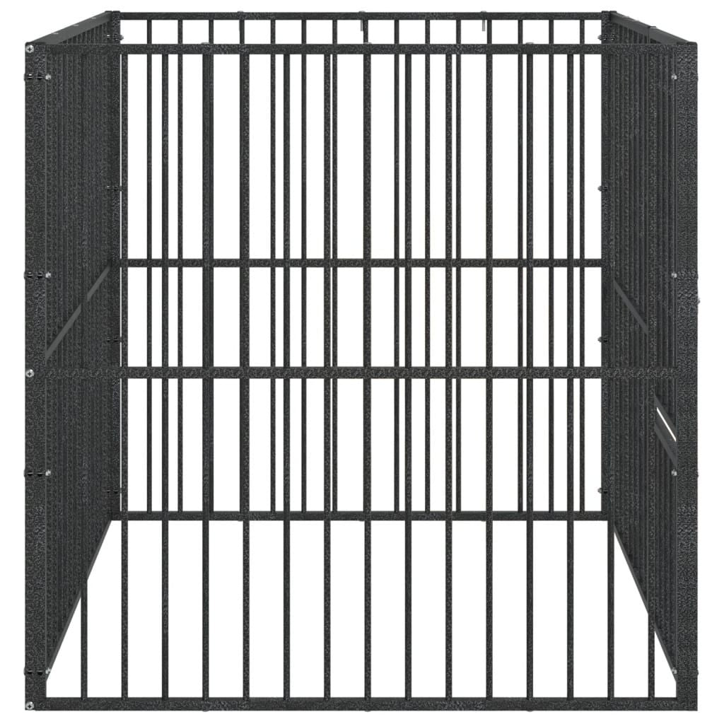 Black Galvanized structured Dog Playpen – 4 Panel Outdoor Enclosure
