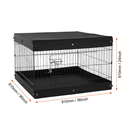 Dog Playpen, 4 Pcs 24 x 36 in Panels Foldable Metal Pet Exercise Pen, Dog Fence Indoor and Outdoor Pen with Door, T – image 2