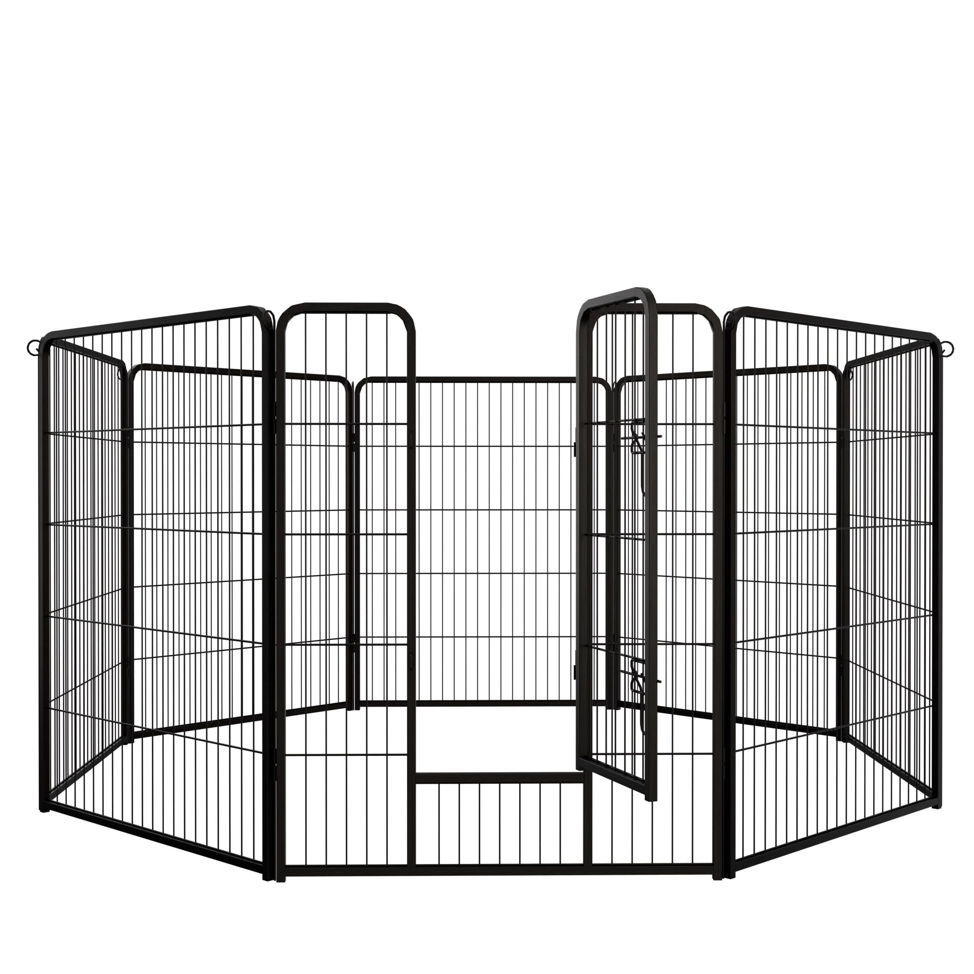 Dog Playpen, 40 Inch 8 Panels Puppy Playpen, Dog Exercise Pen for Large/Medium/Small Dogs, Foldable Dog Pen with Doors for RV, Camping, Yard