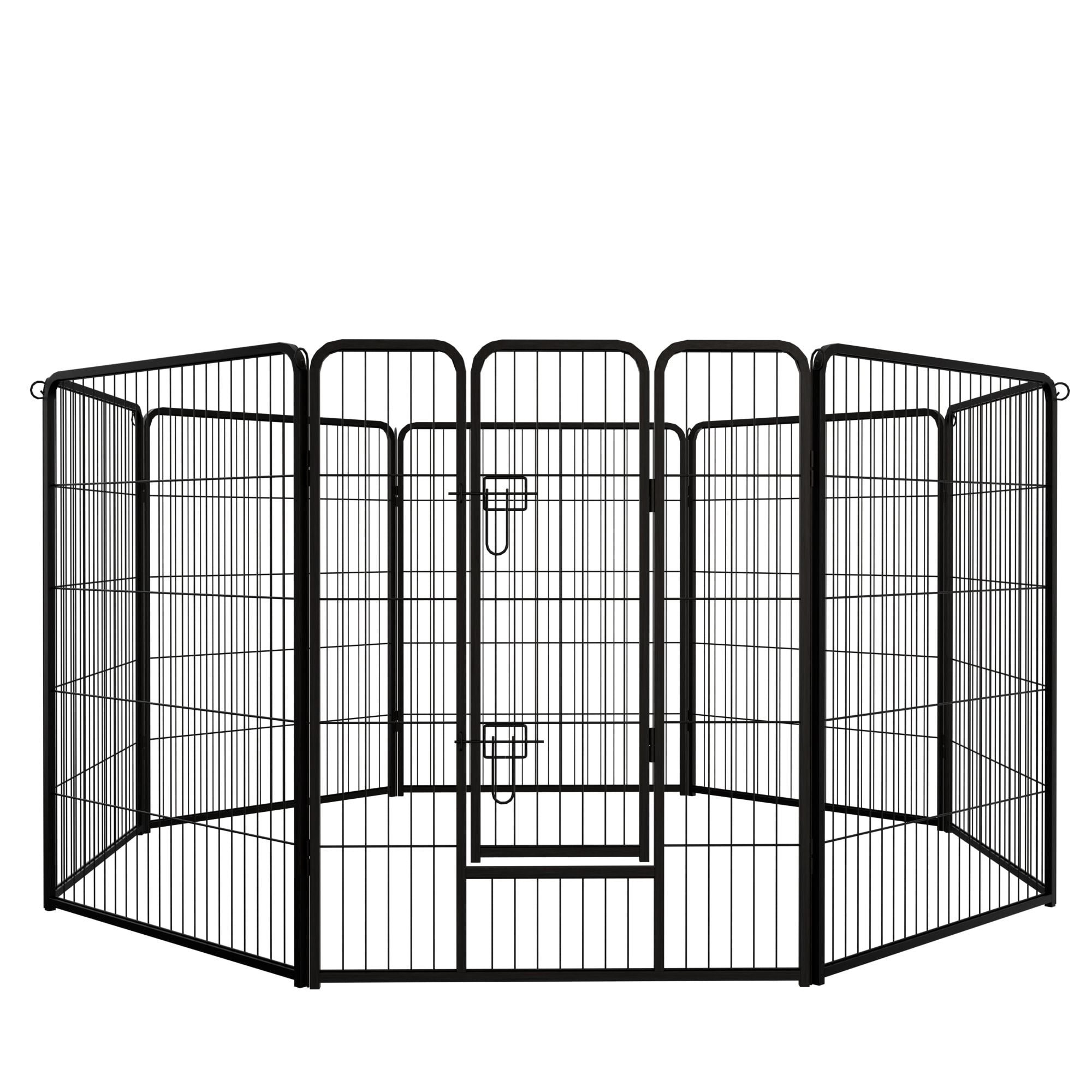 Dog Playpen, 40 Inch 8 Panels Puppy Playpen, Dog Exercise Pen for Large/Medium/Small Dogs, Foldable Dog Pen with Doors for RV, Camping, Yard