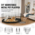 Adjustable 24" Dog Playpen with 8 Panels & everyday Bottom Mat