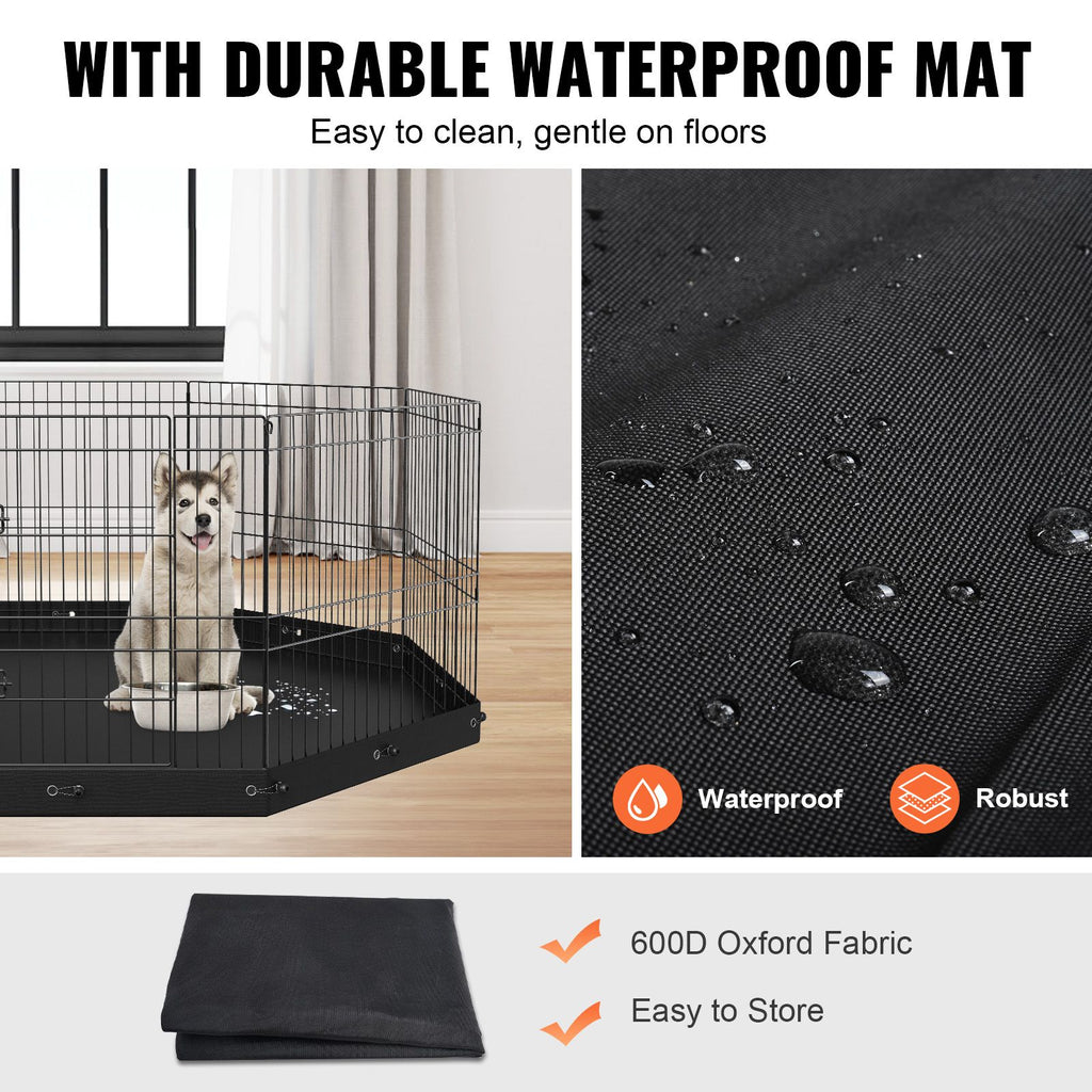 Adjustable 24" Dog Playpen with 8 Panels & everyday Bottom Mat