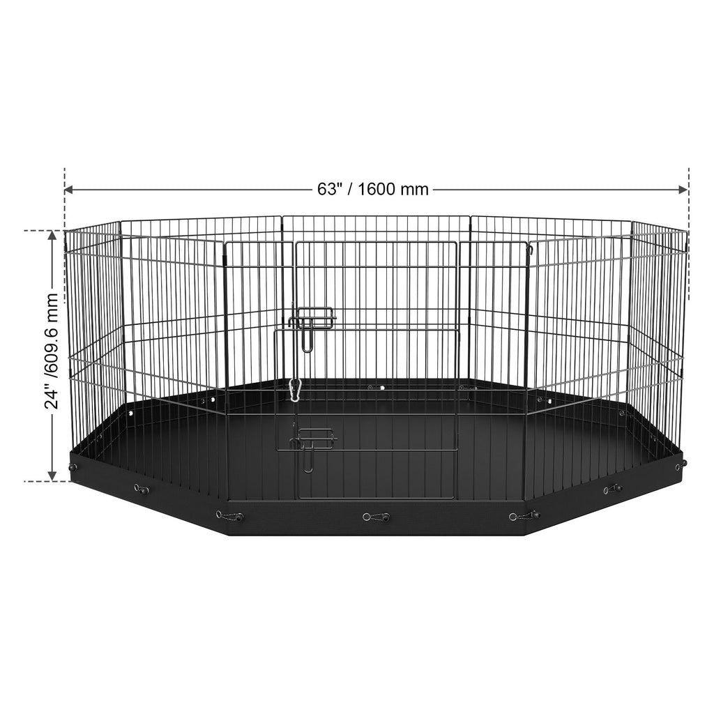 Adjustable 24" Dog Playpen with 8 Panels & everyday Bottom Mat