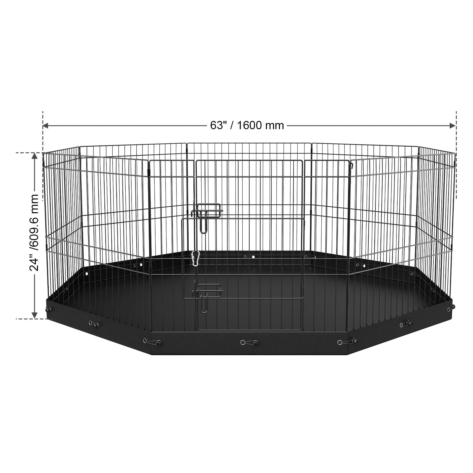 Adjustable 24" Dog Playpen with 8 Panels & everyday Bottom Mat