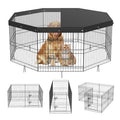 Foldable Dog Playpen with Top Cover, 24" H - Secure and Spacious