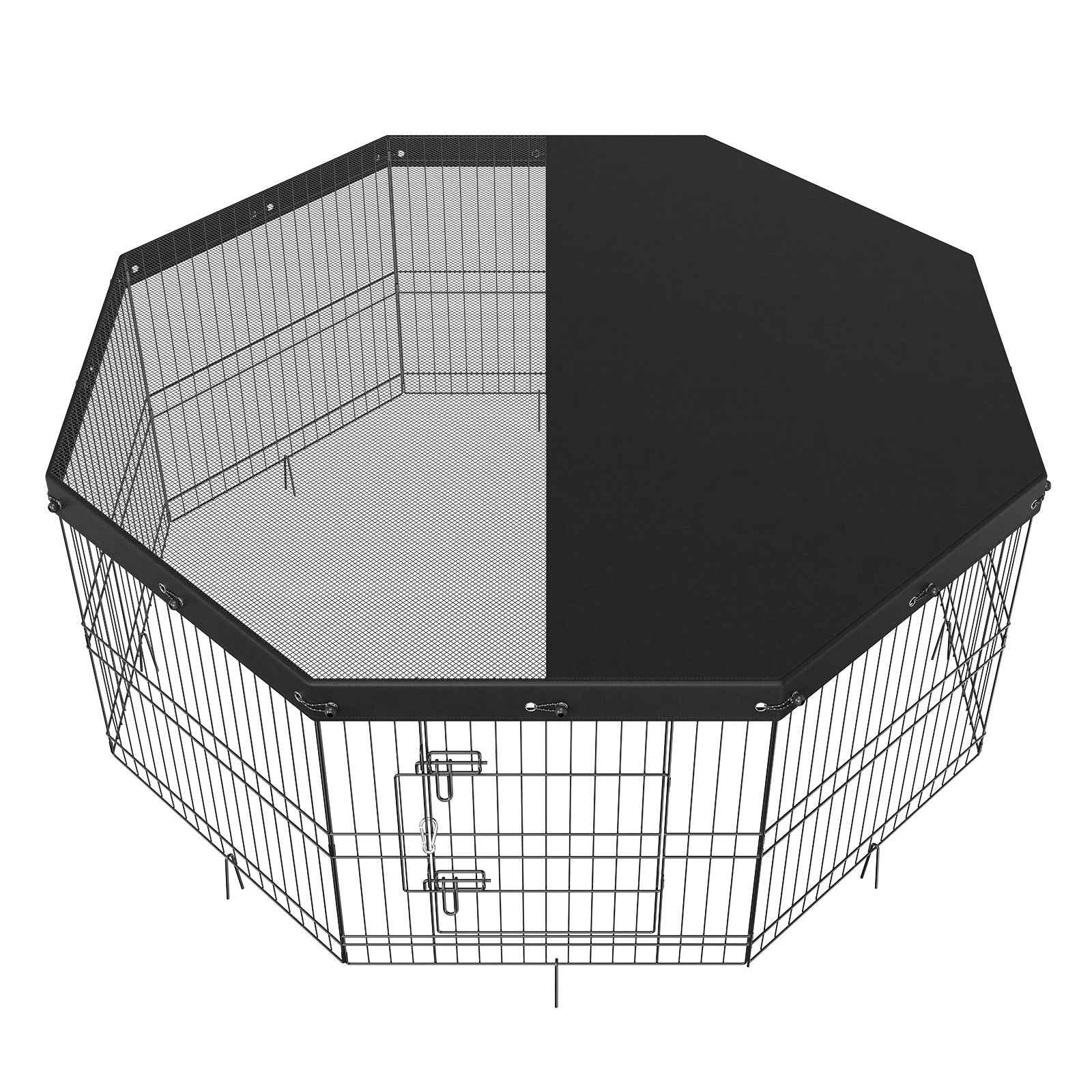 Foldable Dog Playpen with Top Cover, 24" H - Secure and Spacious