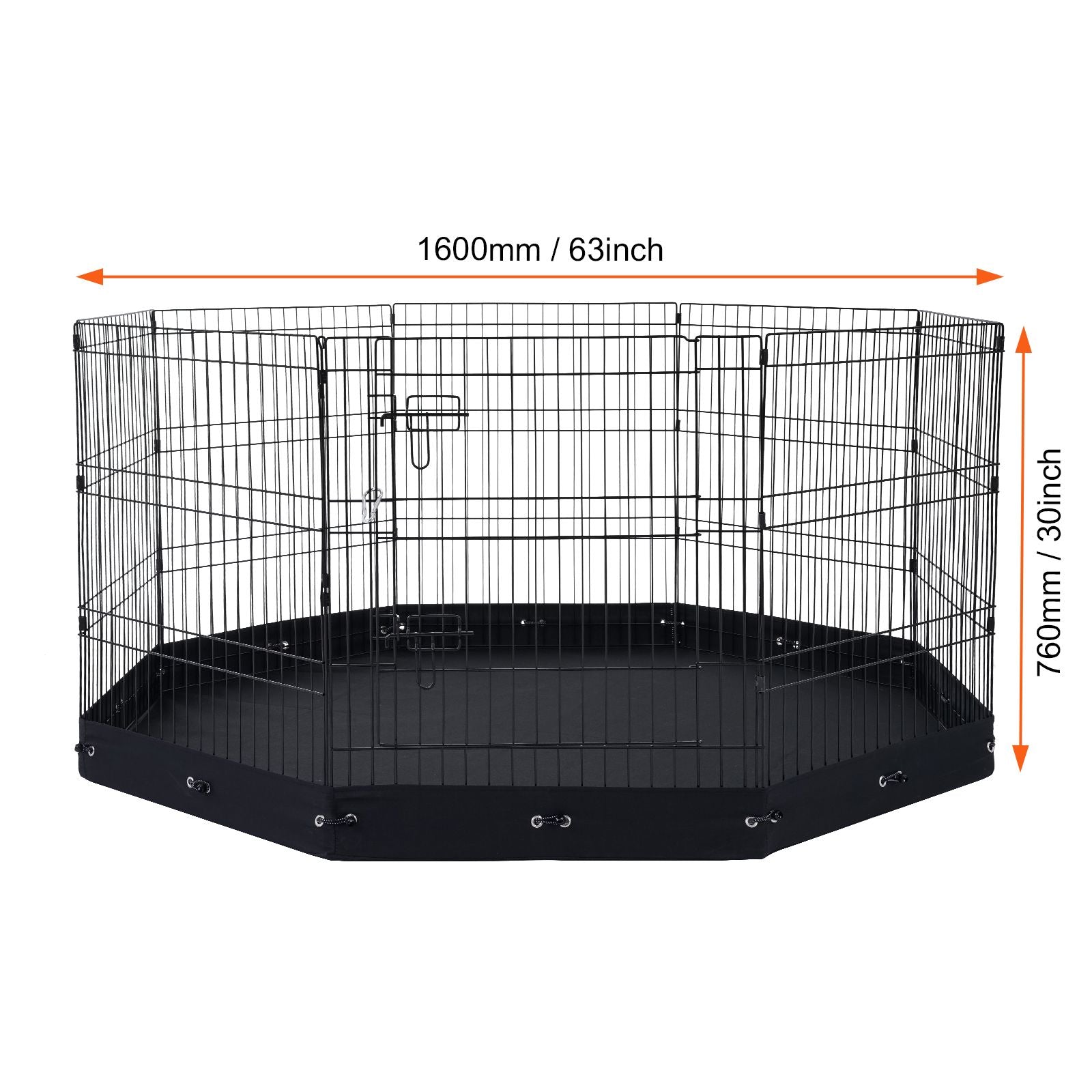 Dog Playpen, 8 Pcs 30"H x 24"W Panels Foldable Metal Pet Exercise Pen, Dog Fence Indoor and Outdoor Pen with Door, 600D Oxford Fabric Bottom Pad, Pet Playpen for Dogs, Cats, Other Small Animals