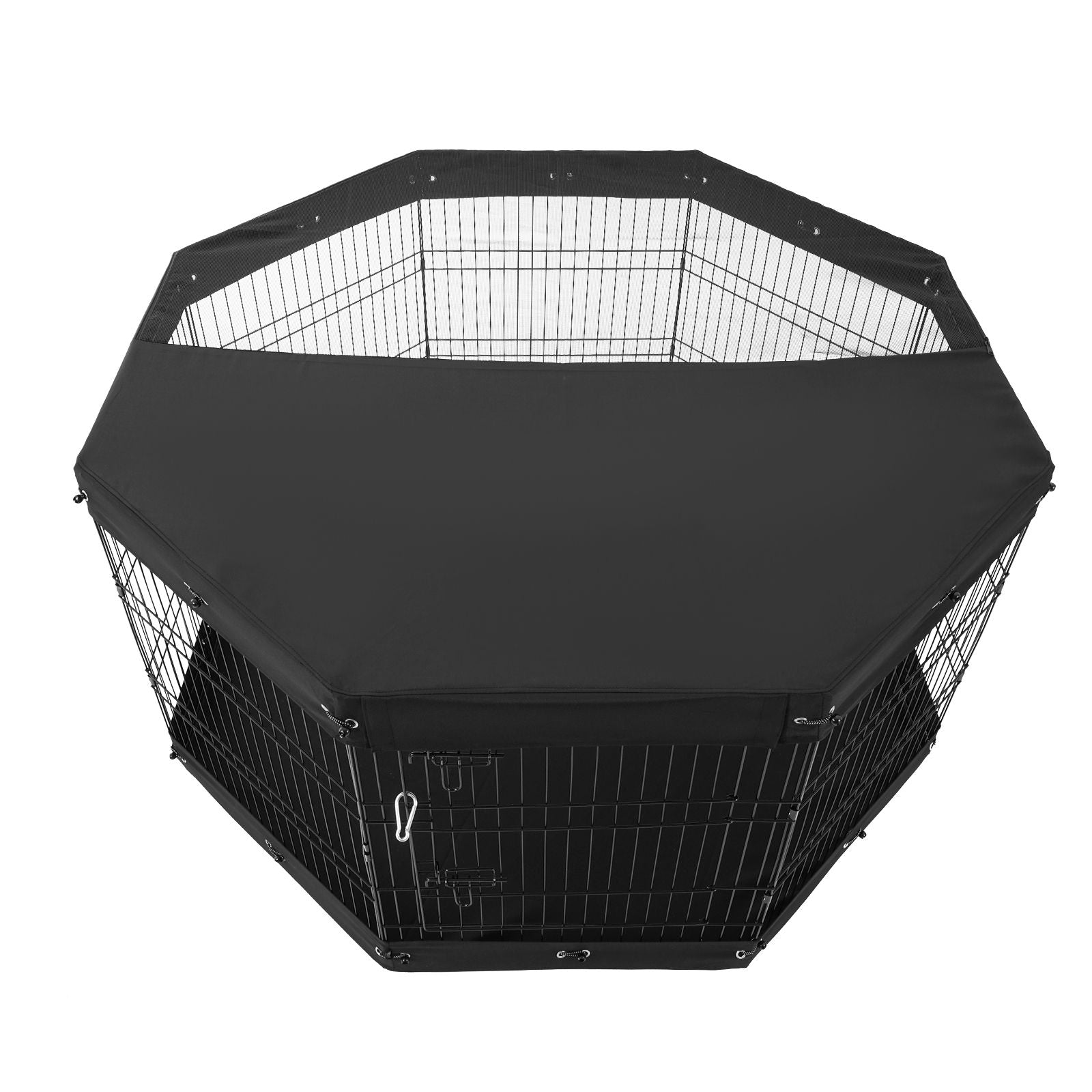 Dog Playpen, 8 Pcs 30"H x 24"W Panels Foldable Metal Pet Exercise Pen, Dog Fence Indoor and Outdoor Pen with Door, Bottom Pad and Top Cover, Pet Playpen for Dogs, Cats, Other Small Animals