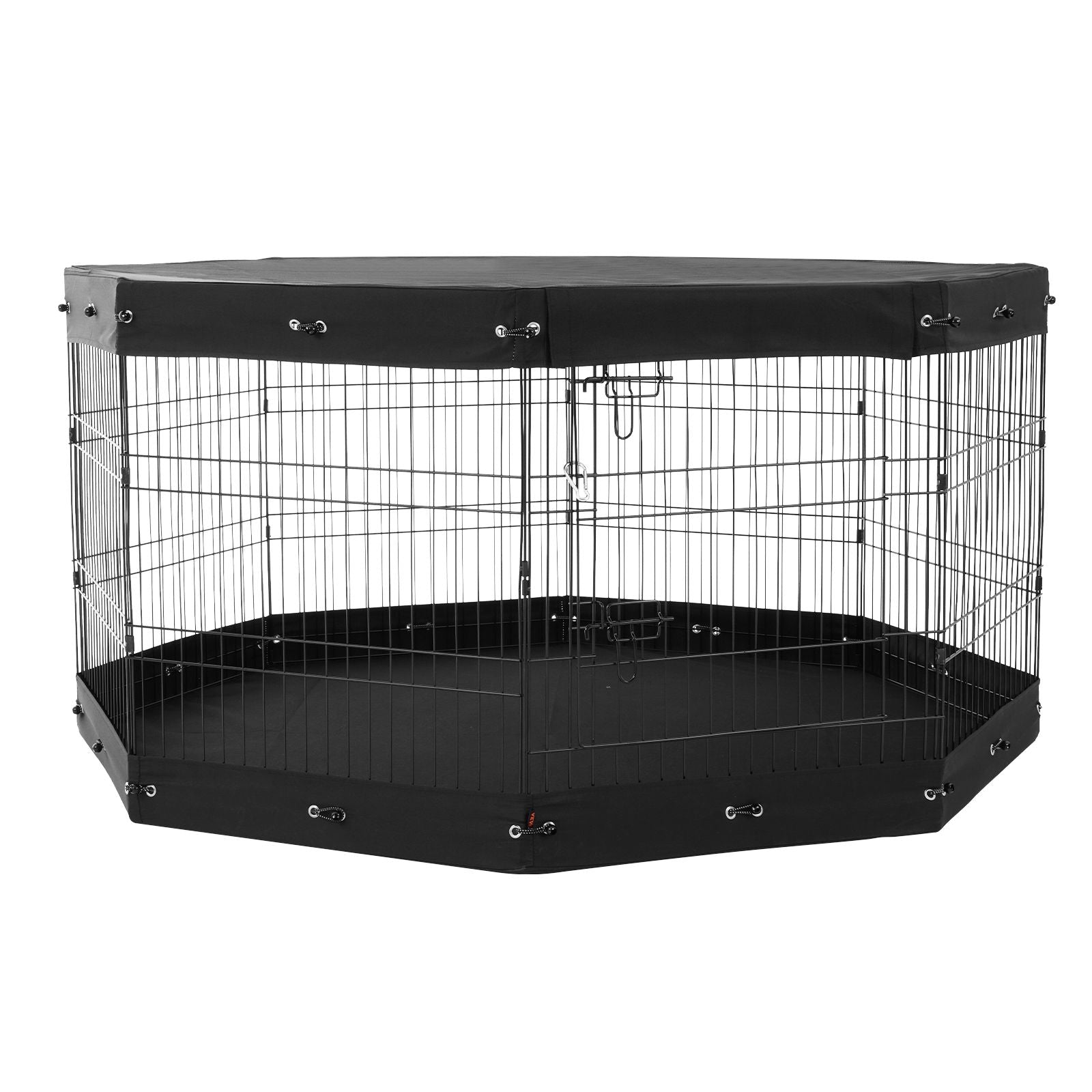 Dog Playpen, 8 Pcs 30"H x 24"W Panels Foldable Metal Pet Exercise Pen, Dog Fence Indoor and Outdoor Pen with Door, Bottom Pad and Top Cover, Pet Playpen for Dogs, Cats, Other Small Animals