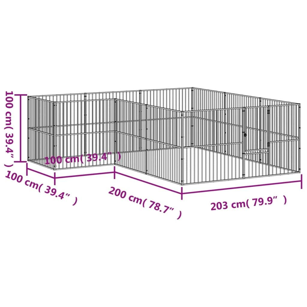 Dog Playpen Black Galvanized structured Large everyday Dog Playpen
