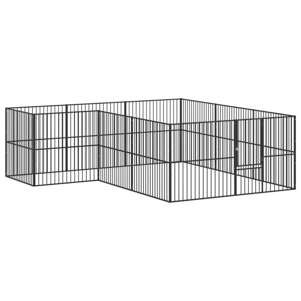 Dog Playpen Black Galvanized structured Large everyday Dog Playpen