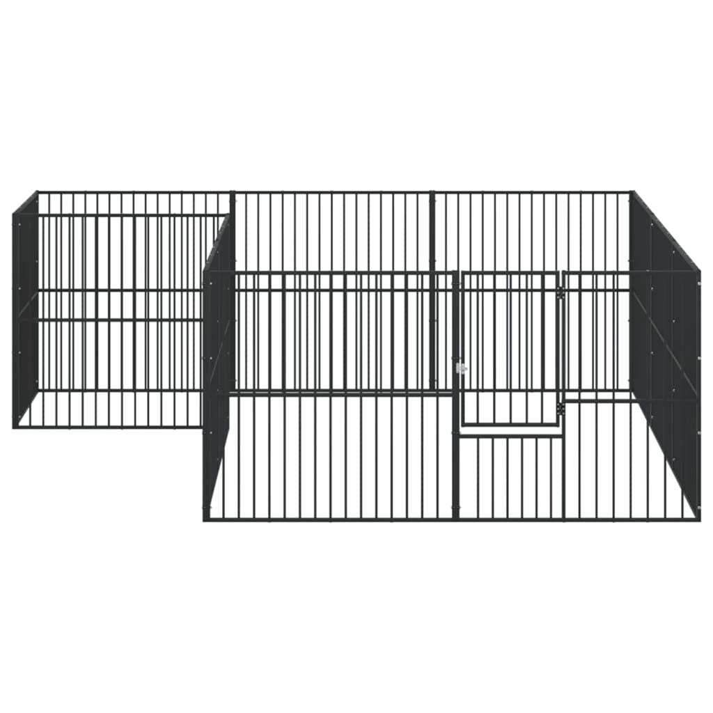 Dog Playpen Black Galvanized structured Large everyday Dog Playpen