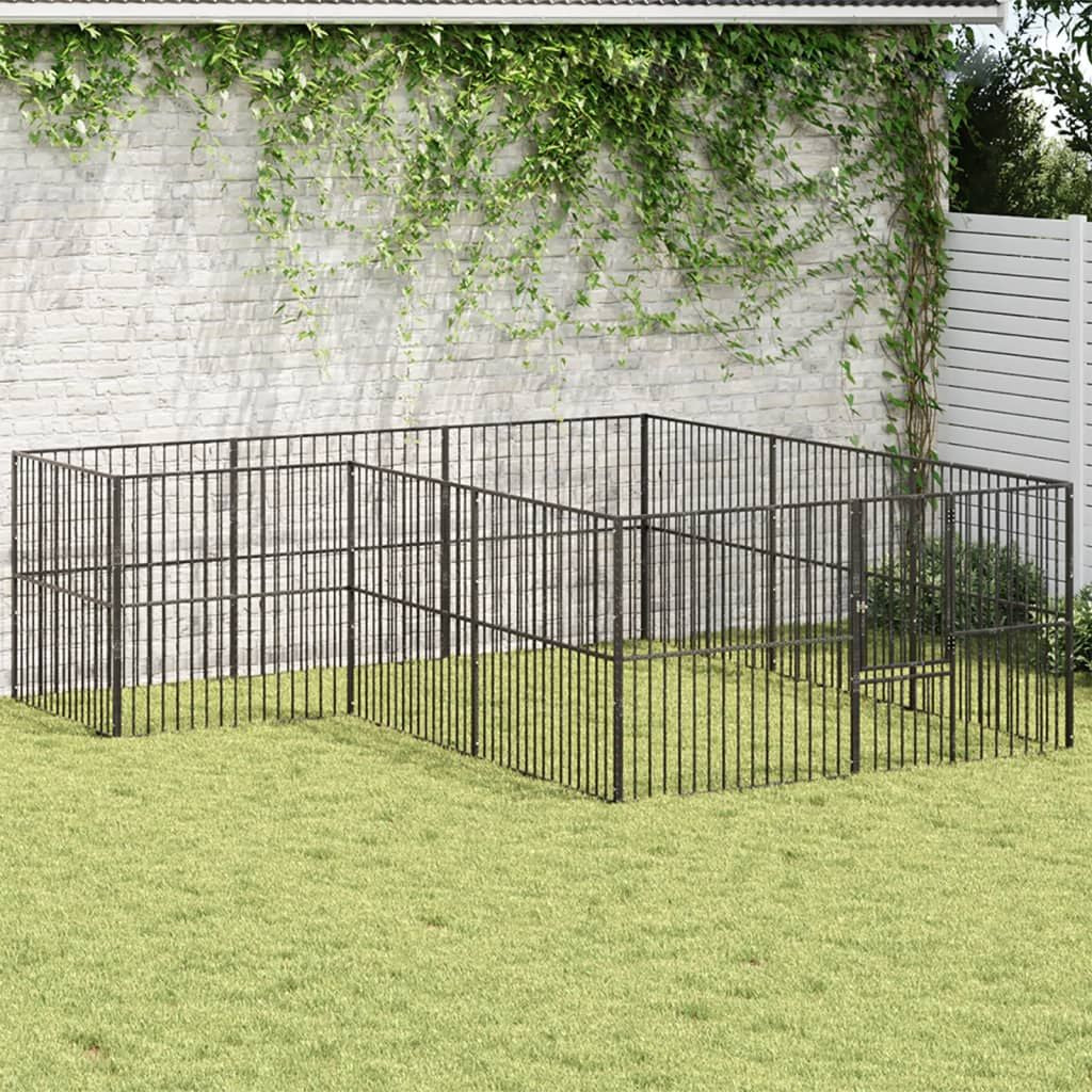 Dog Playpen Black Galvanized structured Large everyday Dog Playpen