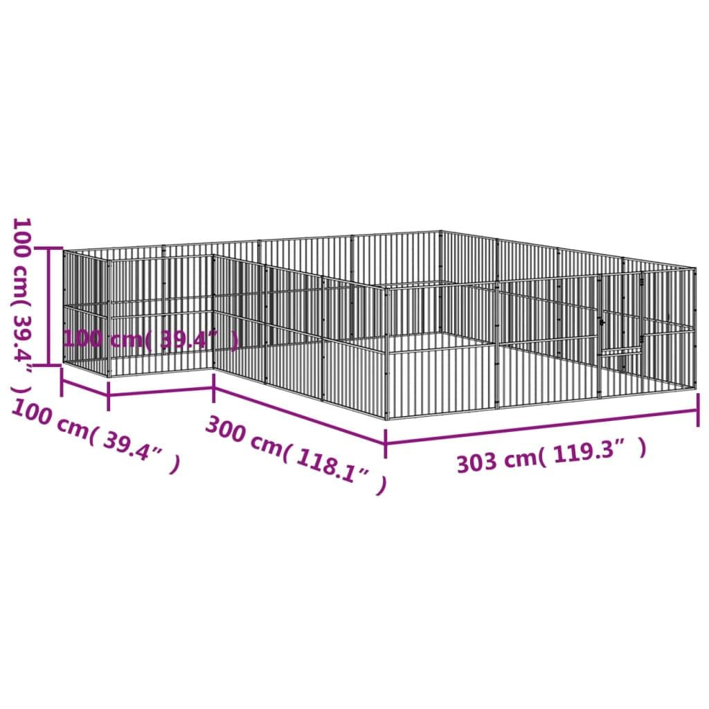 Large Galvanized structured Dog Playpen - everyday & Spacious