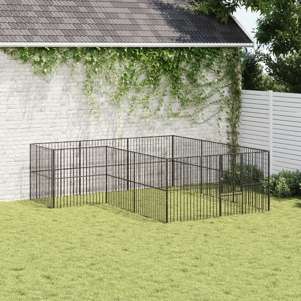 Dog Playpen Black Galvanized structured Large everyday Dog Playpen