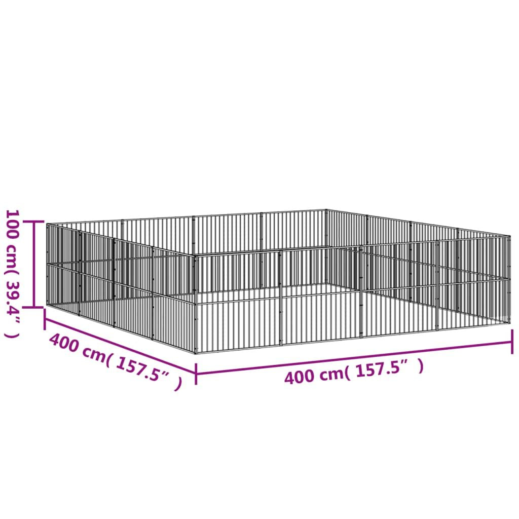 Large Galvanized structured Dog Playpen for Medium Breeds