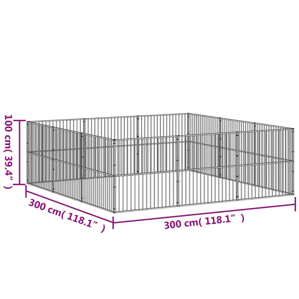 Large practical Dog Playpen – Galvanized structured, Outdoor Use