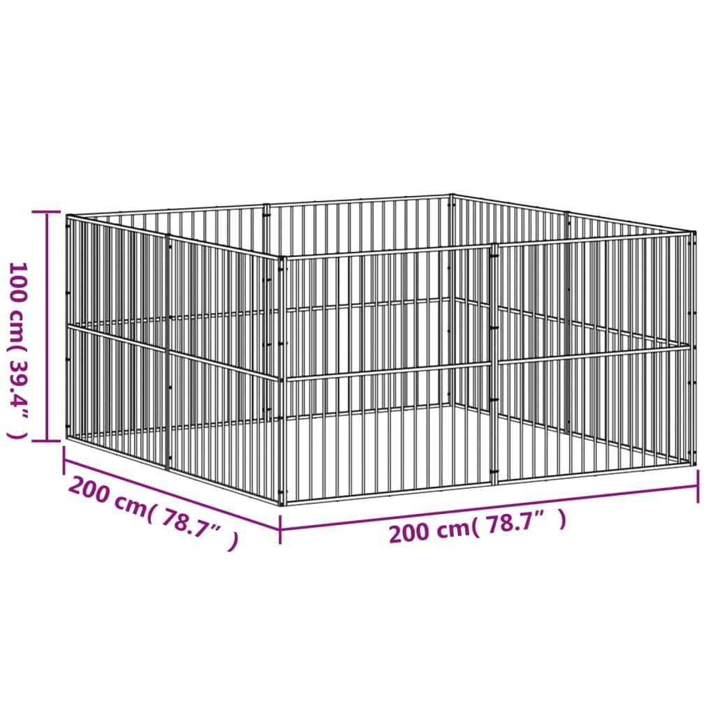 Large 8-Panel Galvanized structured Dog Playpen