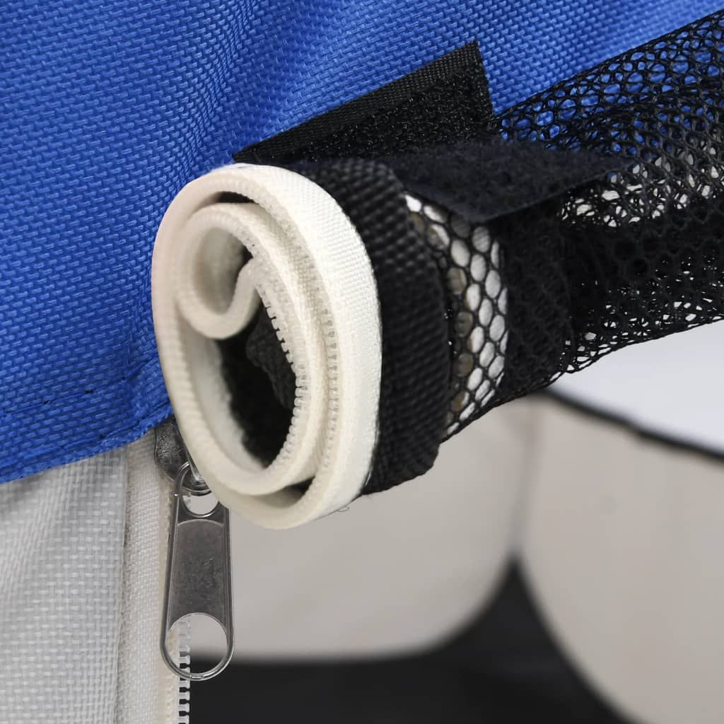 Dog Playpen Blue and cream Polyester, steel 35.4 x 35.4 x 22.8 in