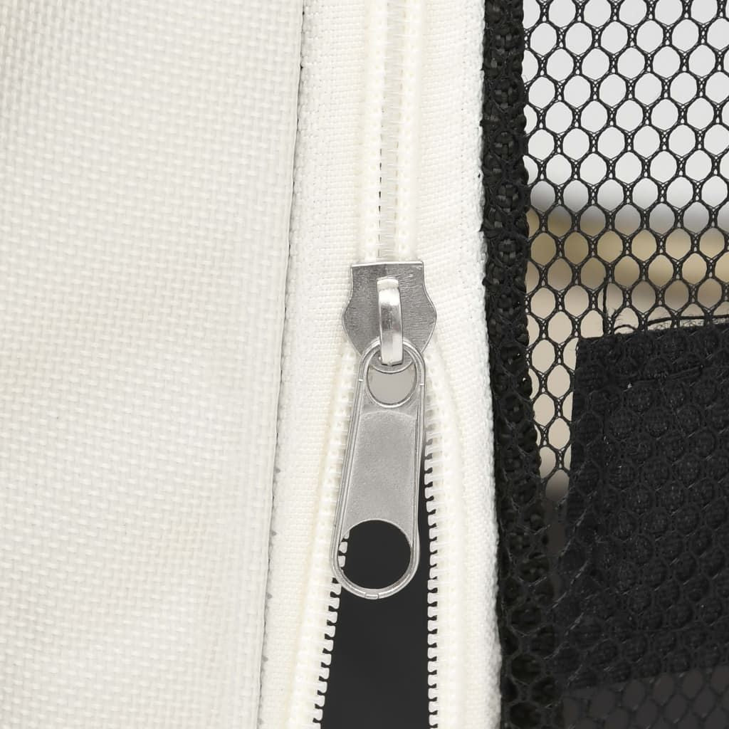 Dog Playpen Blue and Cream Polyester, Steel 43.3 x 43.3 x 22.8 in
