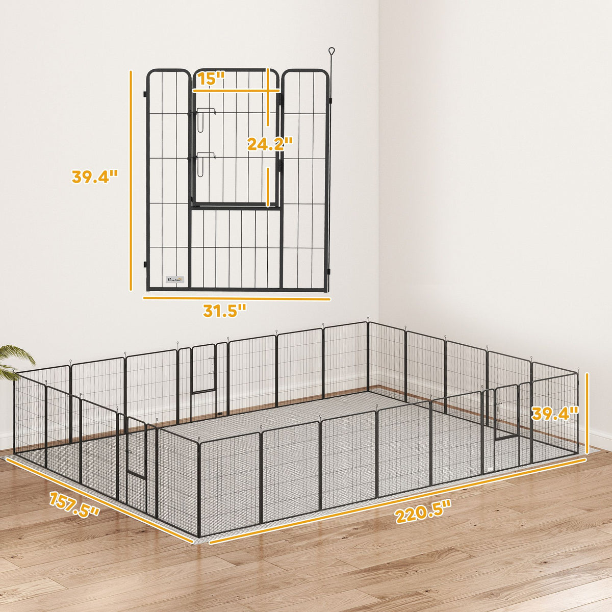 Configurable Dog Playpen with Step-Through Doors for Indoor and Outdoor Use