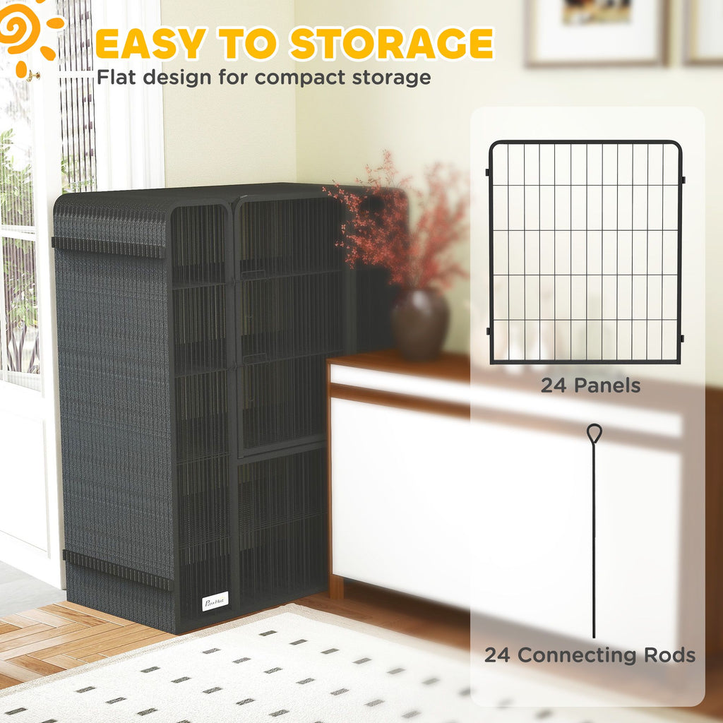 Configurable Dog Playpen with Step-Through Doors for Indoor and Outdoor Use