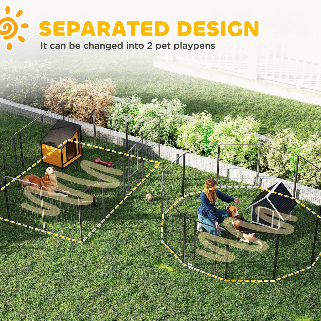 Configurable Dog Playpen with Step-Through Doors for Indoor and Outdoor Use