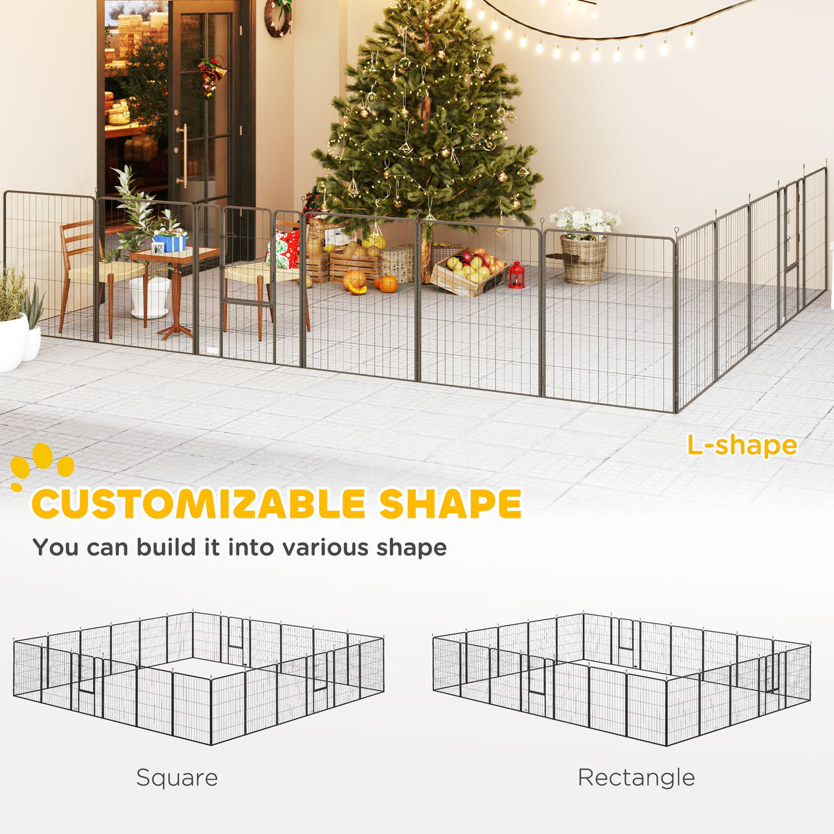Configurable Dog Playpen with Step-Through Doors for Indoor and Outdoor Use