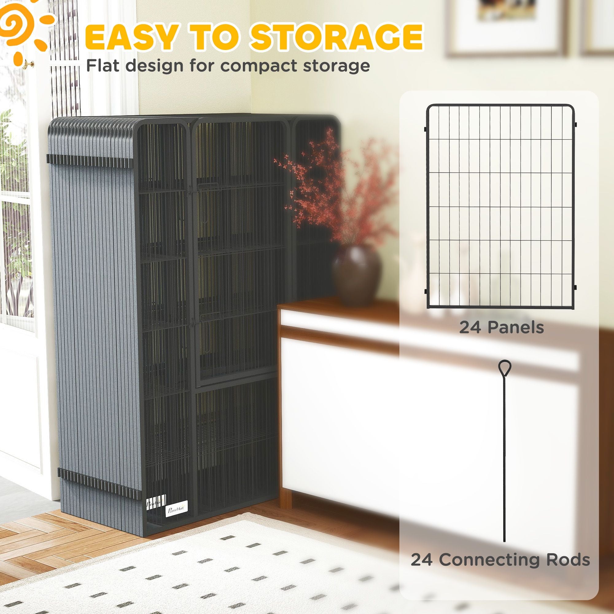 Versatile 24-Panel Dog Playpen with Lockable Doors - Indoor/Outdoor