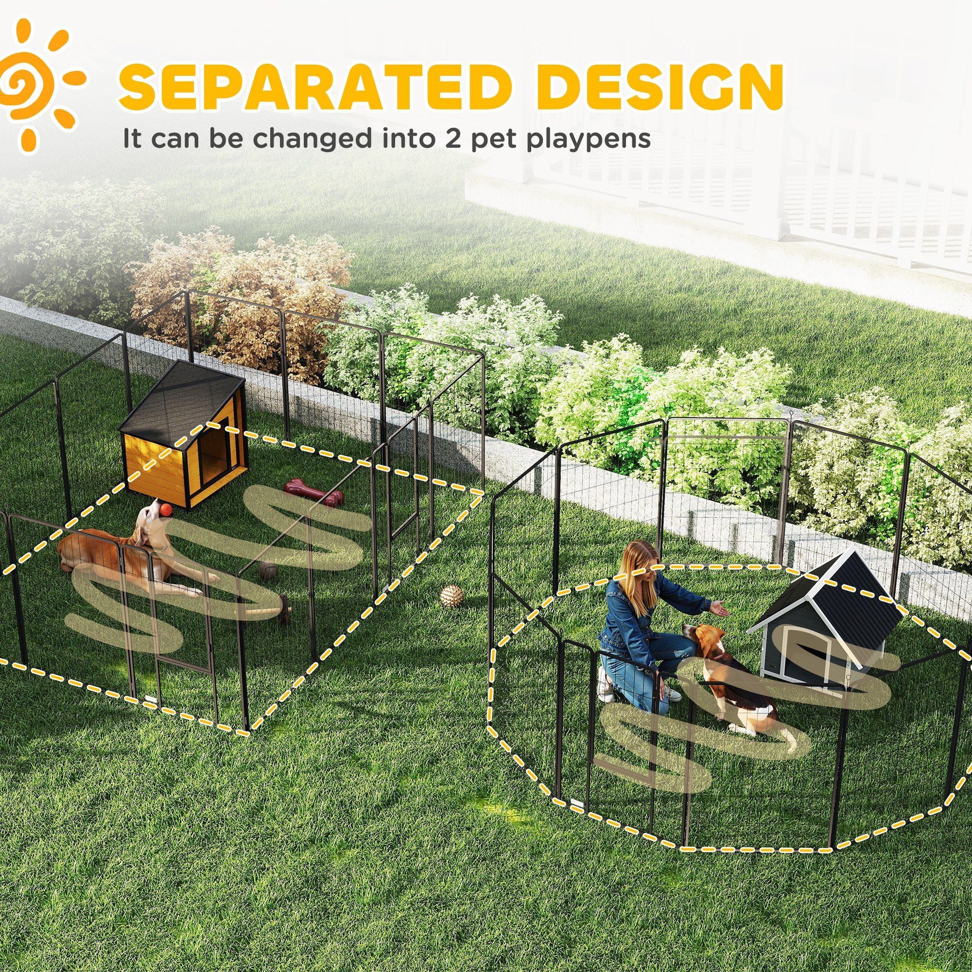 Versatile 24-Panel Dog Playpen with Lockable Doors - Indoor/Outdoor