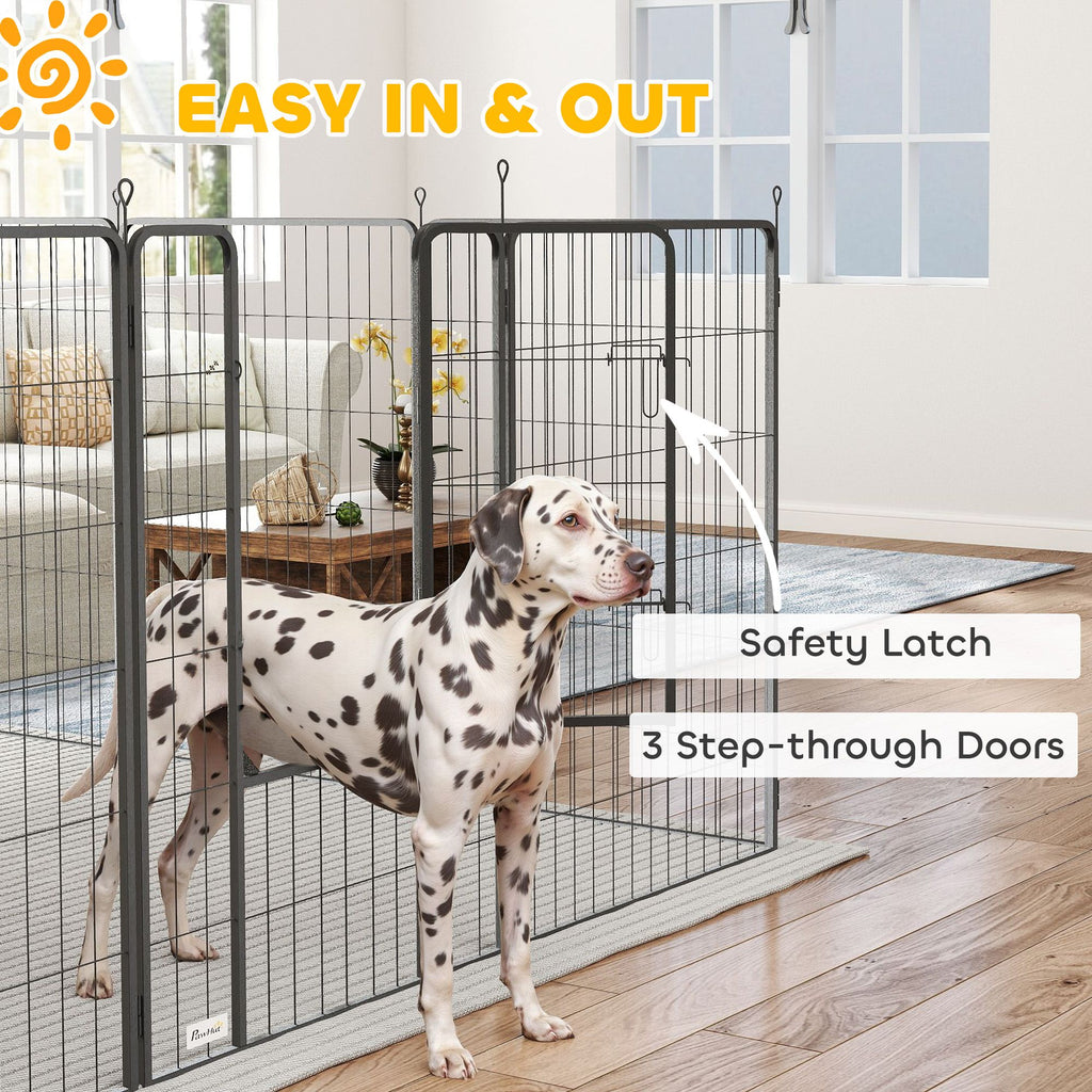 Versatile 24-Panel Dog Playpen with Lockable Doors - Indoor/Outdoor