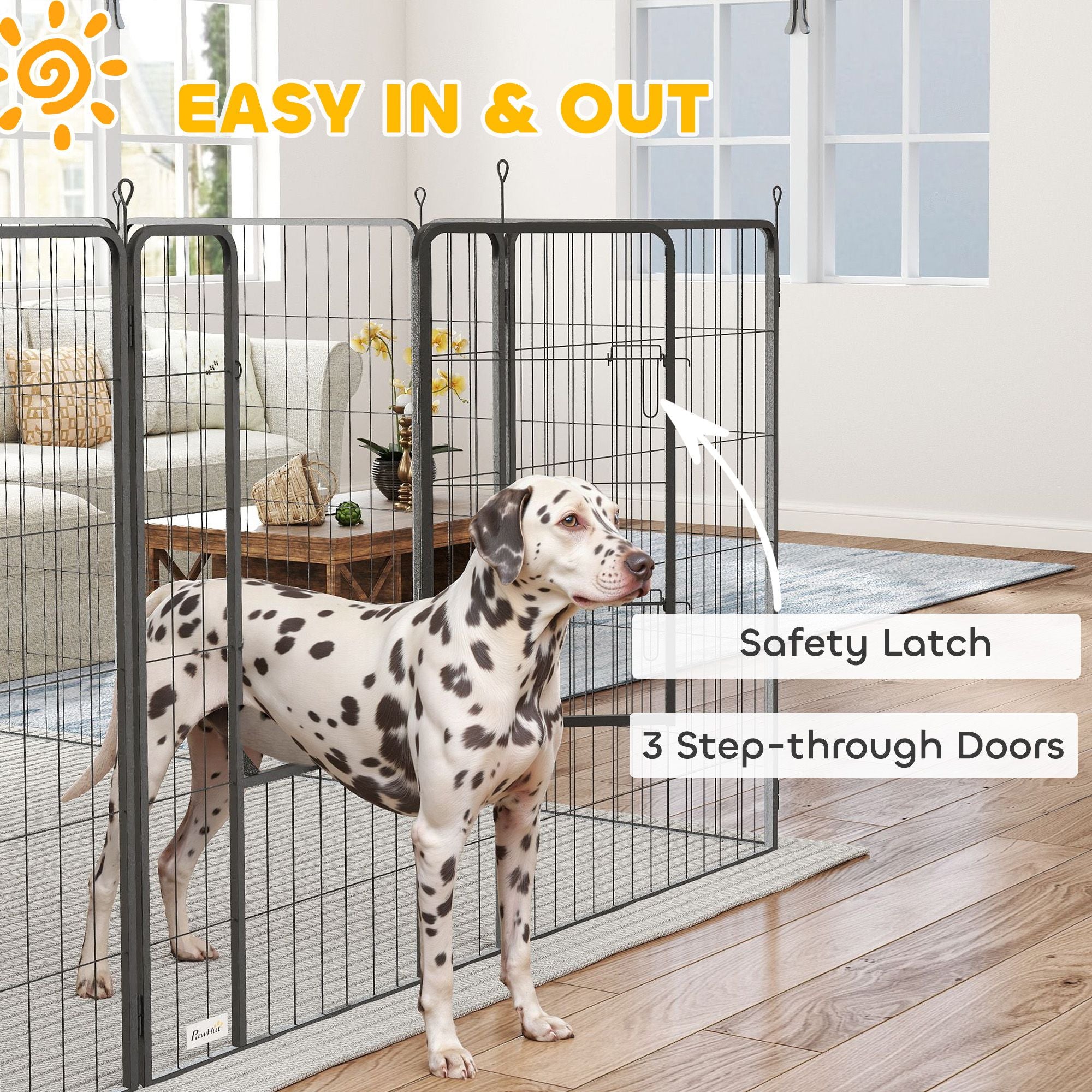 Versatile 24-Panel Dog Playpen with Lockable Doors - Indoor/Outdoor