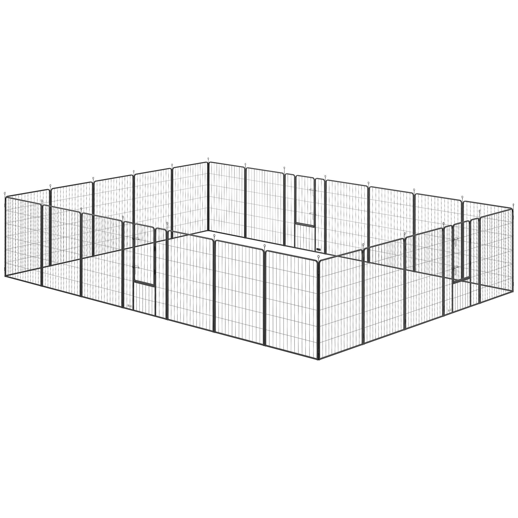 Versatile 24-Panel Dog Playpen with Lockable Doors - Indoor/Outdoor