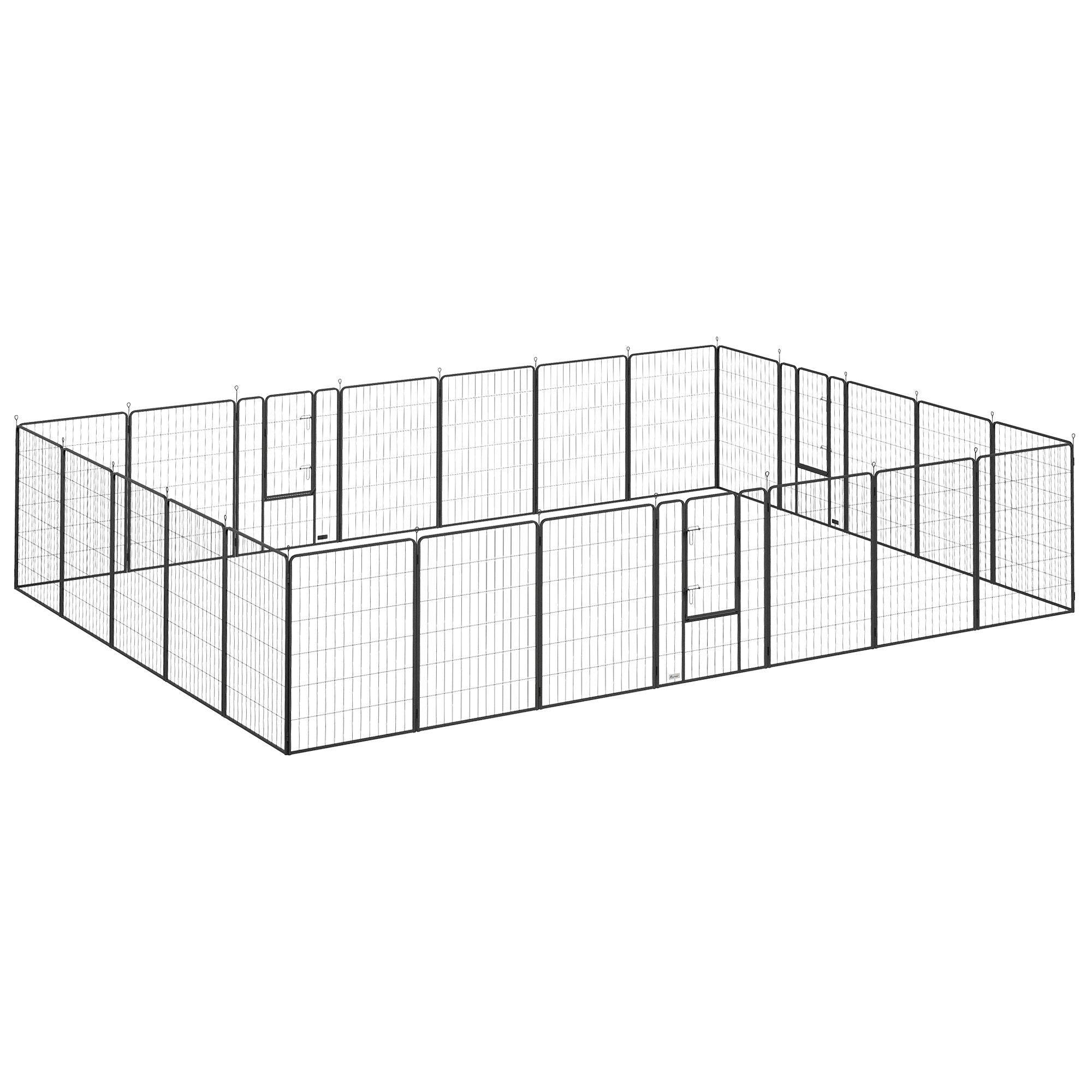 Versatile 24-Panel Dog Playpen with Lockable Doors - Indoor/Outdoor