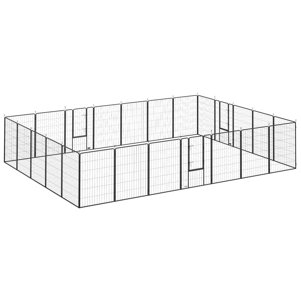 Versatile 24-Panel Dog Playpen with Lockable Doors - Indoor/Outdoor
