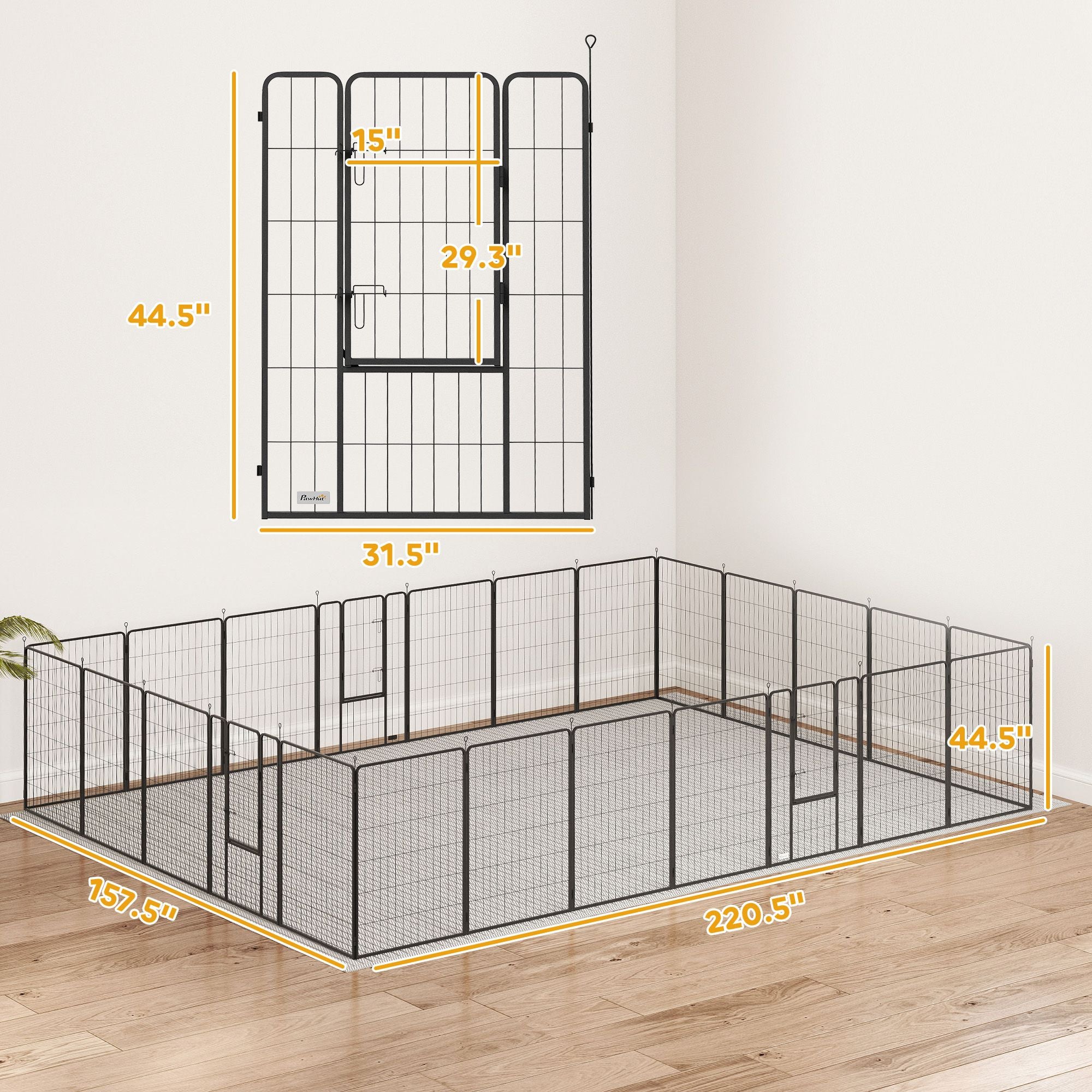 Versatile 24-Panel Dog Playpen with Lockable Doors - Indoor/Outdoor