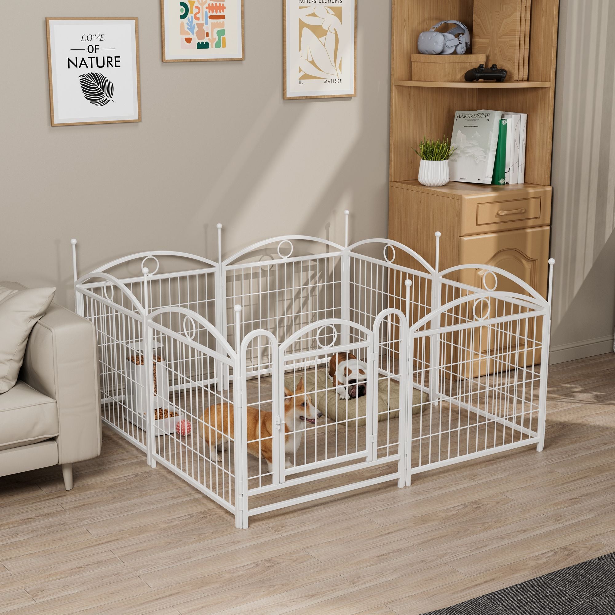Give Your Pup a Spacious Kingdom: 24" Metal Playpen for Indoor & Outdoor Fun