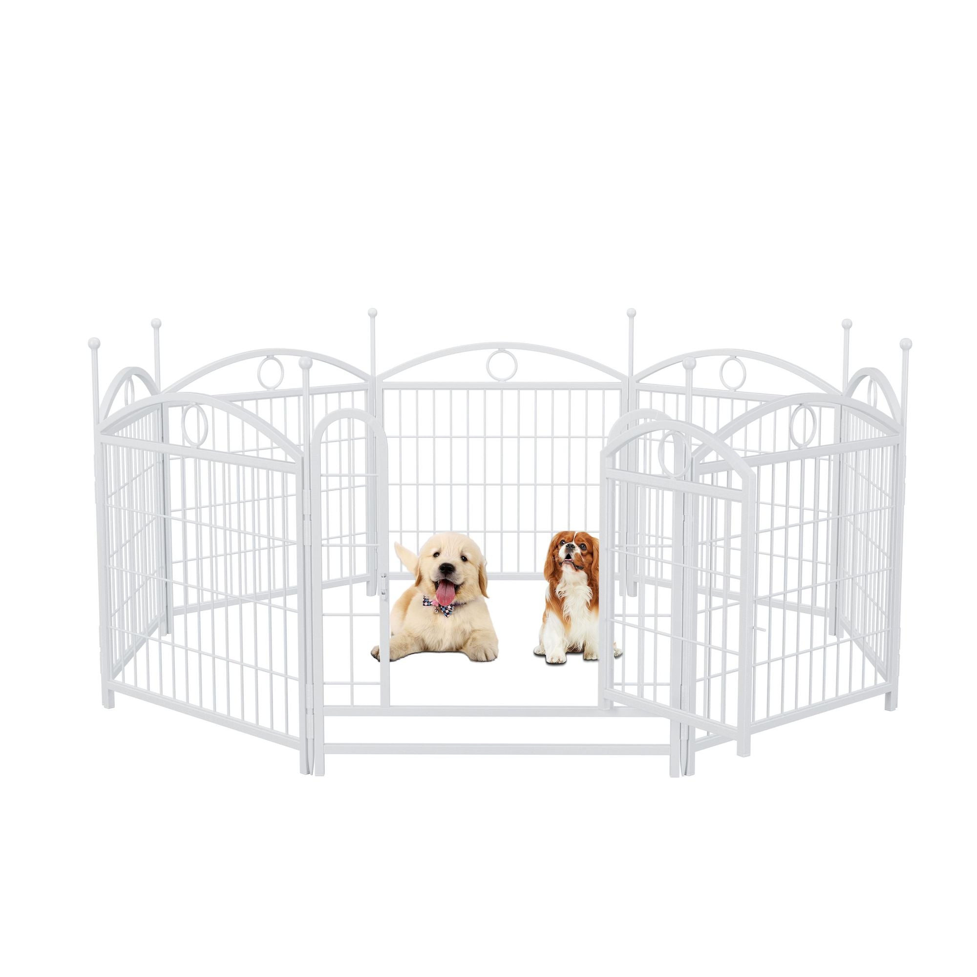 Give Your Pup a Spacious Kingdom: 24" Metal Playpen for Indoor & Outdoor Fun