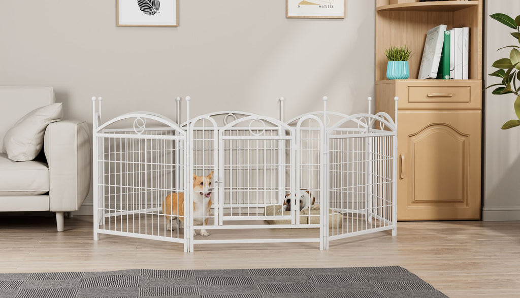 Give Your Pup a Spacious Kingdom: 24" Metal Playpen for Indoor & Outdoor Fun