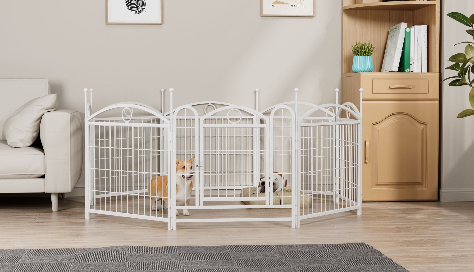 Give Your Pup a Spacious Kingdom: 24" Metal Playpen for Indoor & Outdoor Fun