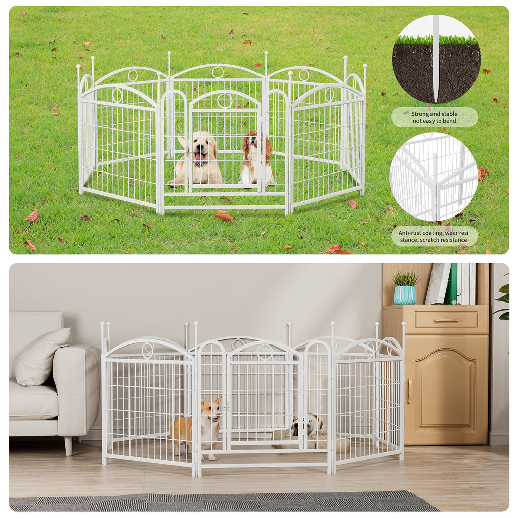 Give Your Pup a Spacious Kingdom: 24" Metal Playpen for Indoor & Outdoor Fun