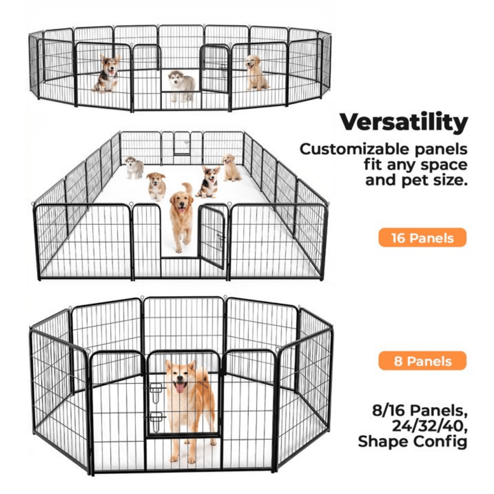 Dog Playpen Indoor Fence Height structured Exercise Pen with Door Small Puppy/Medium/Large Dogs Animal Pe