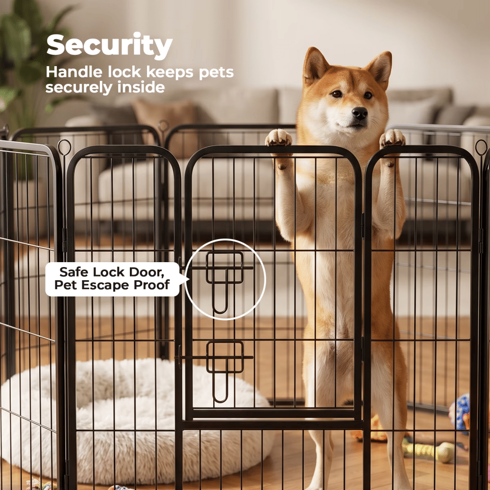 Dog Playpen Indoor Fence Height structured Exercise Pen with Door Small Puppy/Medium/Large Dogs Animal Pe