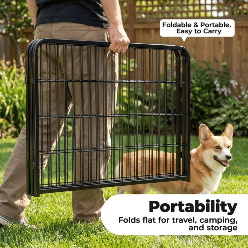 Dog Playpen Indoor Fence Height structured Exercise Pen with Door Small Puppy/Medium/Large Dogs Animal Pe